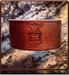 USAF Tribute -- Leather Cuff Bracelet by Soteria Leather