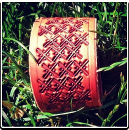 Cross Stitch - Leather Wristband Bracelet by Soteria Leather