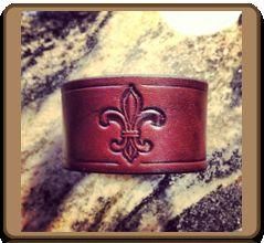 The 'Fleur de Lis' Leather Wristband Bracelet by Soteria Leather