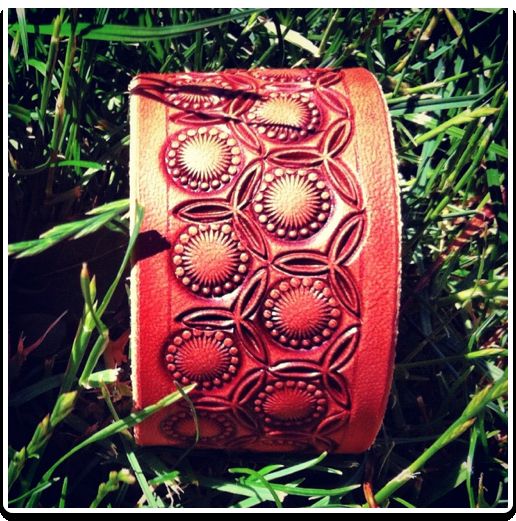 The 'Sunburst' Leather Wristband Bracelet by Soteria Leather