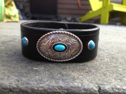 The 'Turquoise Western' Leather Bracelet by Soteria Leather